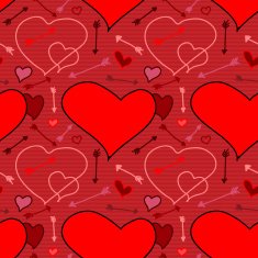 Valentine seamless pattern with hearts and arrows