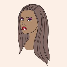 Pretty young african american woman with beautiful long hair