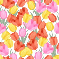 Spring flowers tulips natural seamless pattern N2