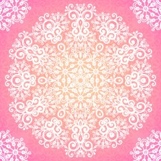 Lacy pink ornate seamless pattern