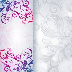 Abstract vector background with floral item
