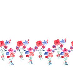 Watercolor Floral Seamless Background N4