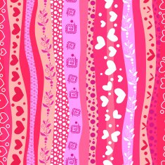 Pink Love Valentin's Day Waves Seamless Background