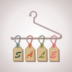 Hanging retro sale banner