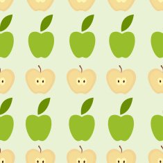 Seamless apple background - vector pattern