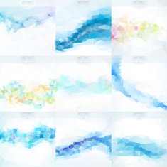 Blue Mosaic triangle background N2