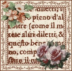 Greeting card Roses Beautiful frame with a flower ornament N10