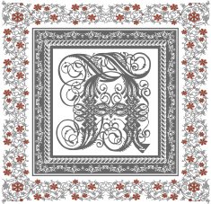 Vector Beautiful frame with a flower ornament Drop cap