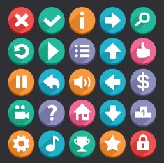 Flat game icons N7