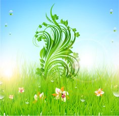 Floral Retro Background for Vintage Design N668