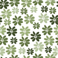 Seamless pattern with green flowers