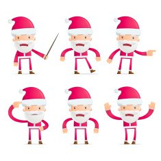 Santa in various poses N16
