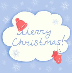 Christmas card with winter accessories