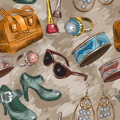 seamless pattern with woman accessories