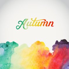 "Autumn" vector watercolor lettering N4