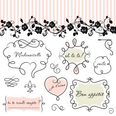 Doodle frames in French style N18