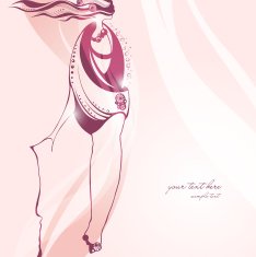 Fashionable pink background with abstract girl N2