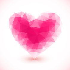 Bright pink vector crystal isolated heart