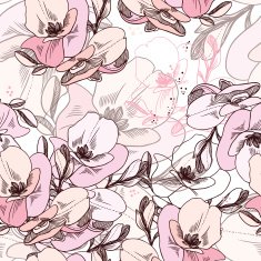 seamless gentle vector pattern from abstract flowers