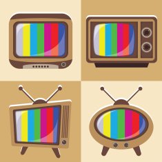 Vector set of old television
