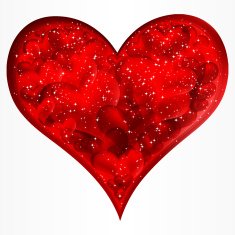 Big red glitter heart Vector