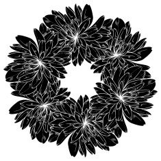 monochrome vector background from abstract flowers