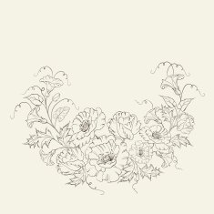 Wreath with poppy and convolvulus flowers