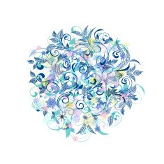 Round floral ornament for your design N9