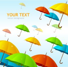 Colorful umbrellas flying high N2