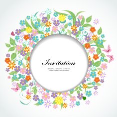 Round floral frame for your design N3