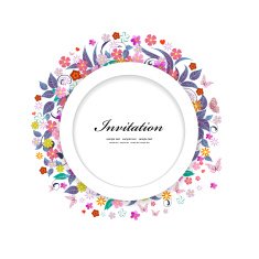 Round floral frame for your design N4