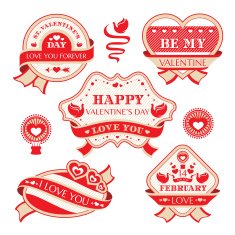 Valentine's day decorative labels N2