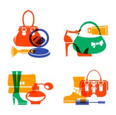 Set of fashion shopping icons