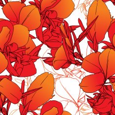 seamless pattern of abstract red flowers