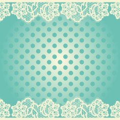Vintage polka dots and lacy frame