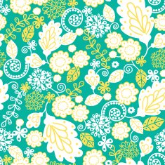 Emerald flowerals seamless pattern background