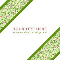 Illustration with flower ornamental stripes isolated on white background N2