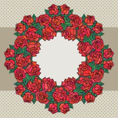 Old school frame with roses N6