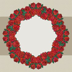 Old school frame with roses N7