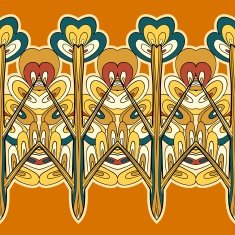 Vector horizontal seamless pattern background ornament N4