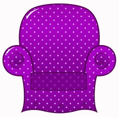 Purple dotted chair clipart isolated on white ( vector )