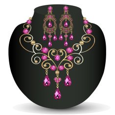 necklace with pink jewels