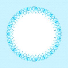 retro blue round ornamental frame