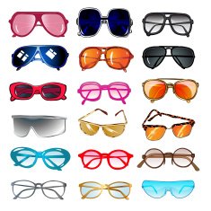 set of sunglasses and eyeglasses for vision
