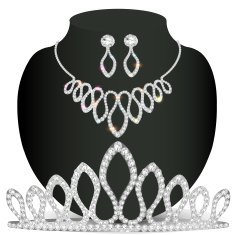 necklace diadem and earrings