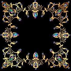 background frame with jewels of gold ornaments