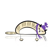 Funny slipping cat for your design N4