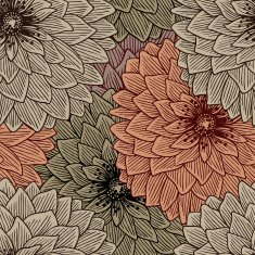 seamless pattern of abstract graphics flowers