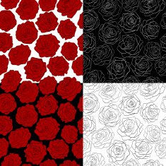 set seamless backgrounds The outline of a rose