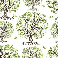 Seamless pattern with art trees for your design